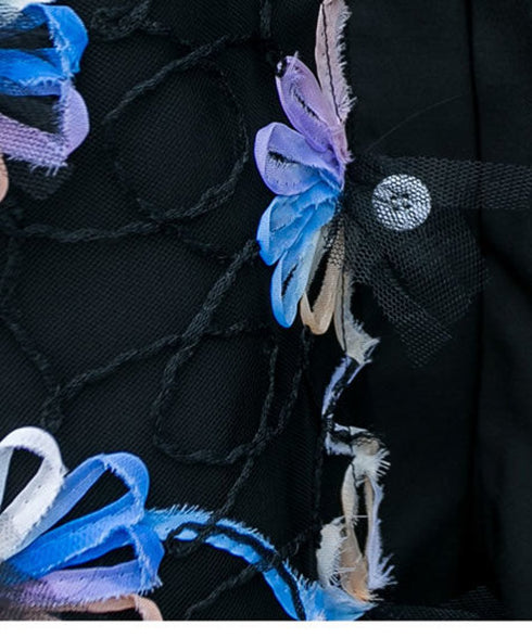 Gradation Flower Short Sleeve Dress